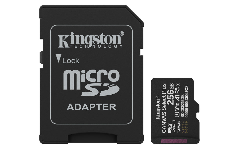 Kingston Technology 256GB microSDXC Canvas Select Plus Gen3 150MB/s A1 (incluso adattatore SD)
