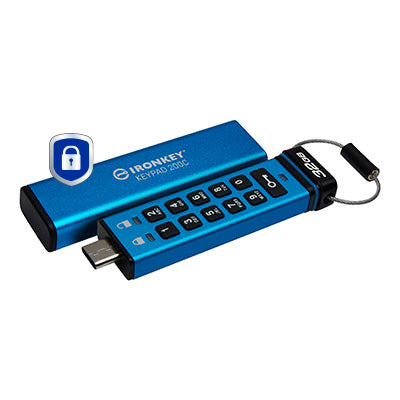 Kingston Technology IronKey 32GB USB-C Keypad 200C, FIPS 140-3 Lvl 3 AES256