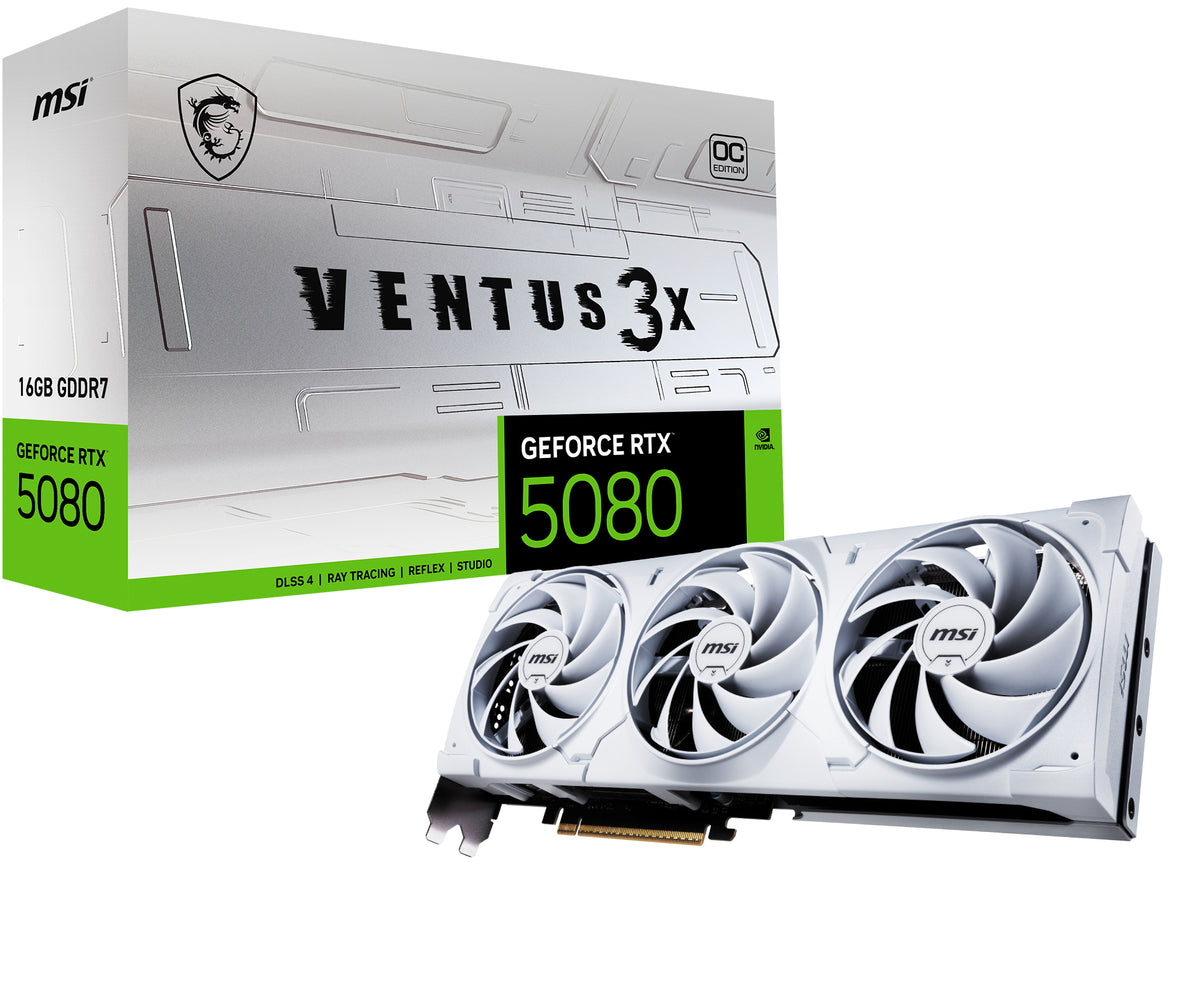 MSI VENTUS GEFORCE RTX 5080 16G 3X OC WHITE Grafikkarte NVIDIA 16 GB GDDR7