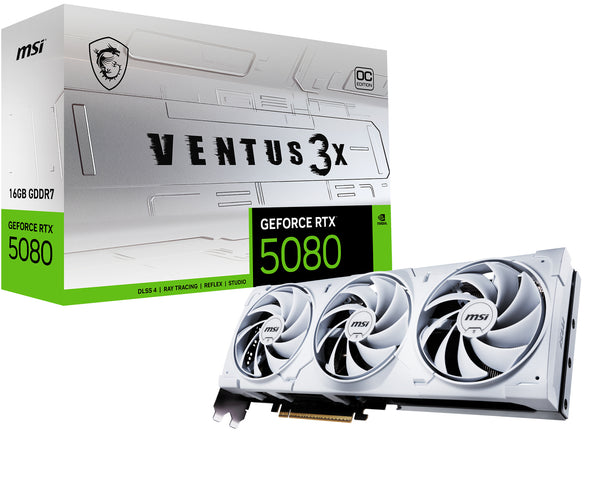 MSI VENTUS GEFORCE RTX 5080 16G 3X OC WHITE Grafikkarte NVIDIA 16 GB GDDR7