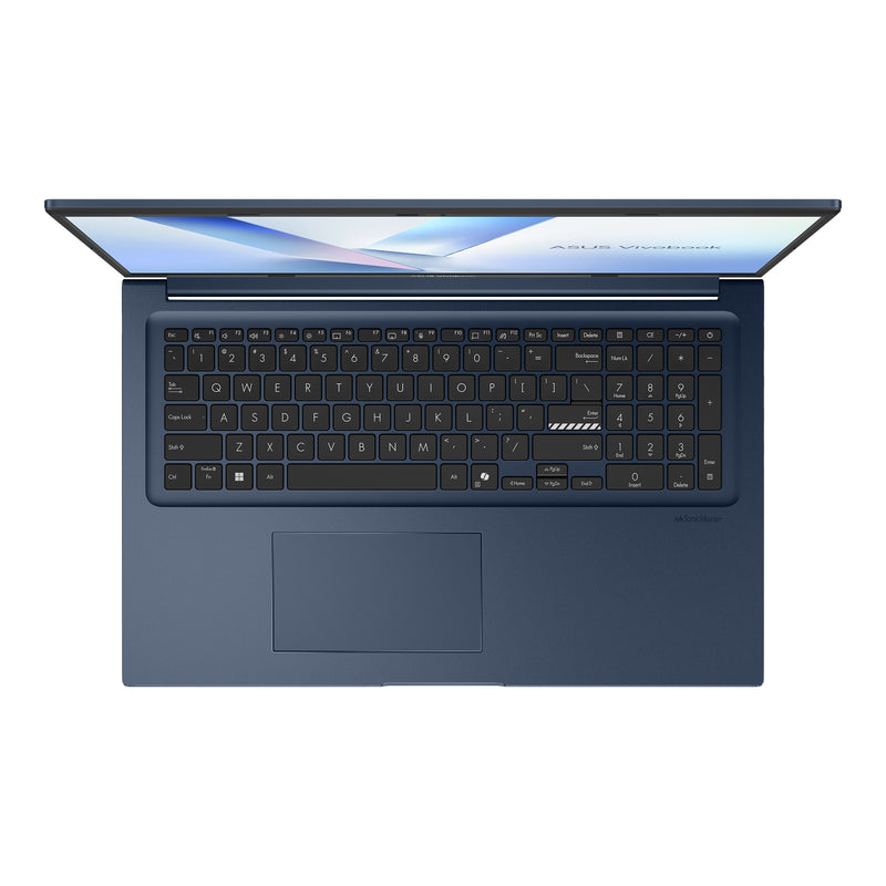 ASUS Vivobook 17 X1704MA-AU185W Intel Core 5 315 Laptop 43,9 cm (17.3") Full HD 8 GB DDR5-SDRAM 256 GB SSD Wi-Fi 6 (802.11ax) Windows 11 Home Blau