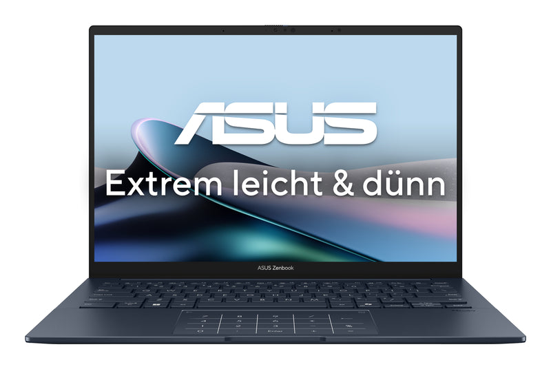 ASUS Zenbook 14 OLED UX3405CA-QD1303W Intel Core Ultra 7 255H Laptop 35,6 cm (14") WUXGA 16 GB LPDDR5x-SDRAM 1 TB SSD Wi-Fi 7 (802.11be) Windows 11 Home Deutsch Blau