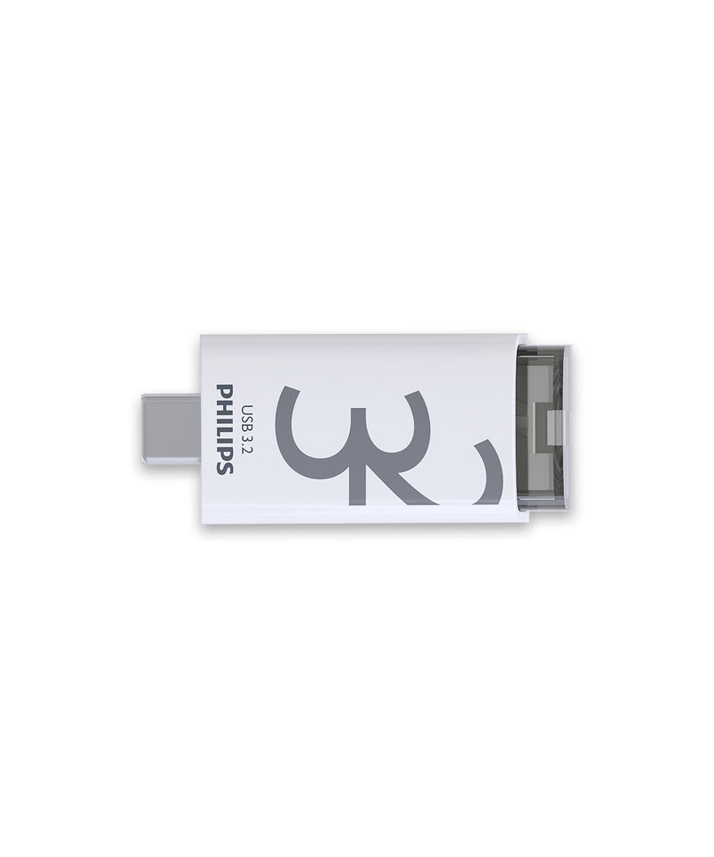 Philips Click USB-Stick 32 GB USB Typ-C 3.2 Gen 1 (3.1 Gen 1) Transparent, Weiß