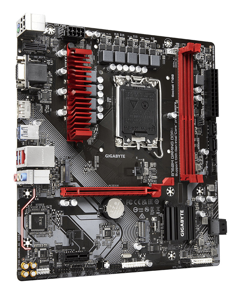 GIGABYTE B760M GAMING DDR4 Motherboard - Unterstützt Intel Core 14. Generation CPUs, 6+2+1 Phasen Digital VRM, bis zu 5333MHz DDR4 (OC), 2xPCIe 4.0 M.2, 2.5GbE LAN, USB 3.2 Gen1