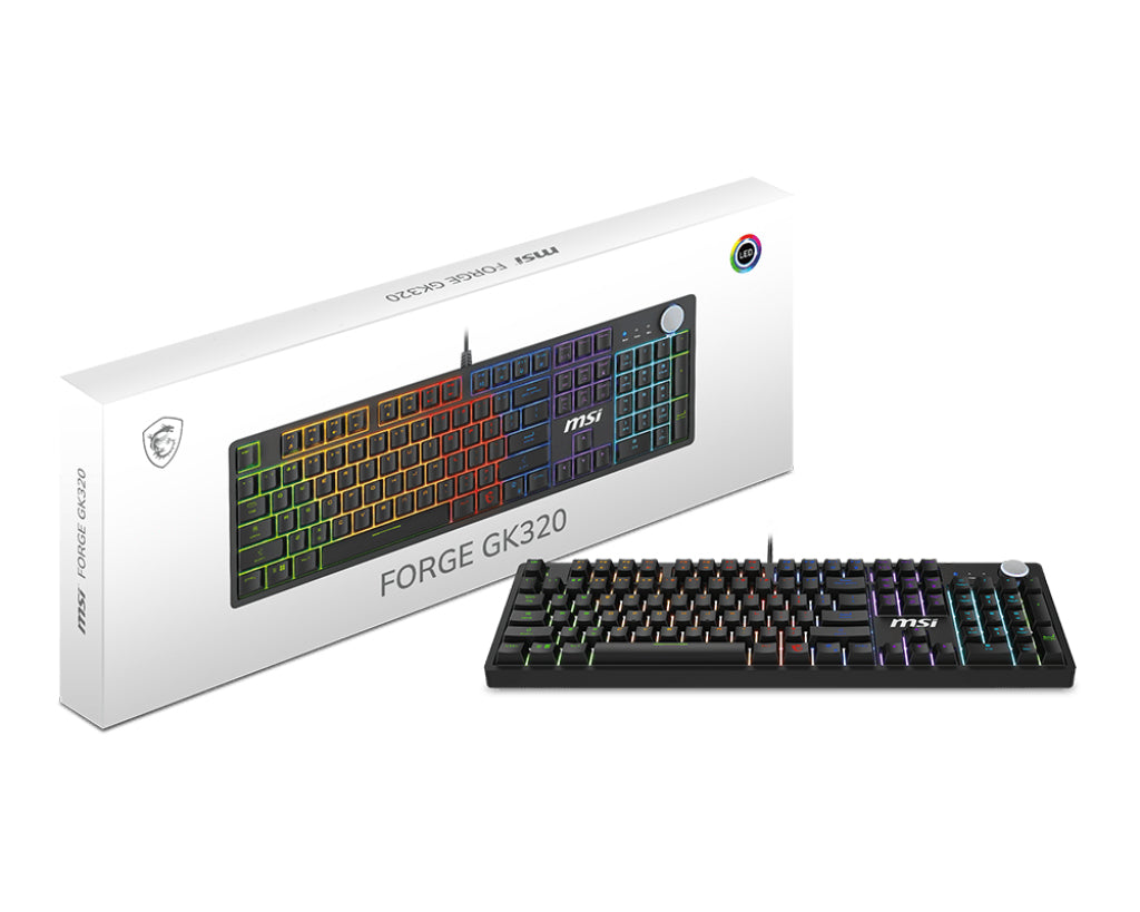 MSI FORGE GK320 RED Tastatur Gaming USB Schwarz