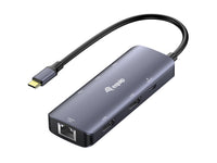 Equip USB-C 7-in-1 MST Multifunktionsadapter, Dual-HDMI 4K 30Hz, Gigabit-Ethernet, 100W USB-C PD, USB-C (5 Gbit/s) x 1, USB-A (5 Gbit/s) x 2