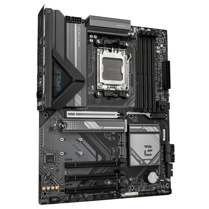 GIGABYTE B650E EAGLE WIFI6E Mainboard - AMD Ryzen 9000 Series CPUs, 8+2+2 Phasen VRM, bis zu 8200MHz DDR5 (O.C), 1xPCIe 5.0 + 2xPCIe 4.0 M.2, 2.5GbE LAN, WIFI 6E, USB 3.2 Gen 2