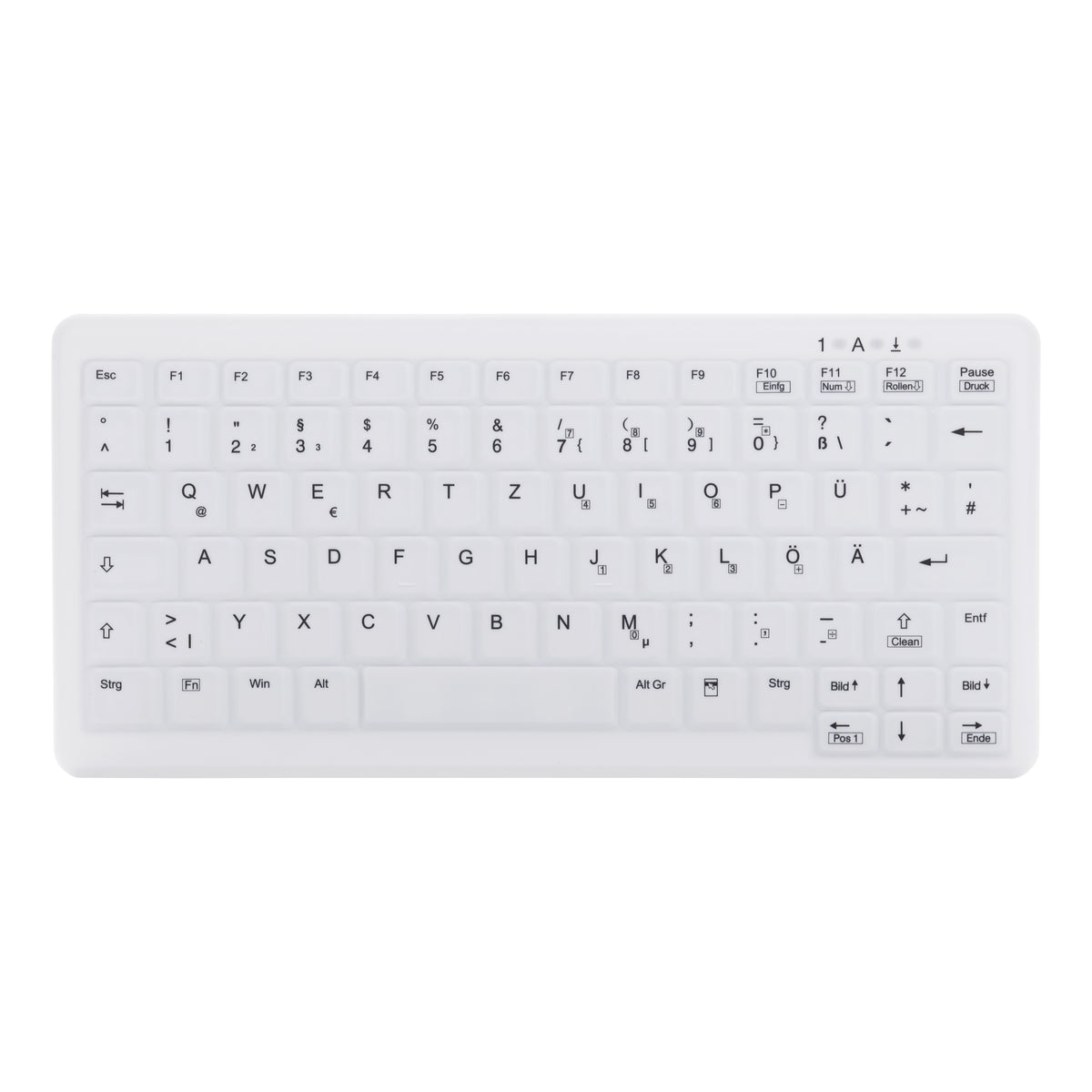 Contour Design Active Key Contour ClassicClean Medizinische Tastatur Abnehmbare Abdeckung Mini Kabellos Weiß DE C4110