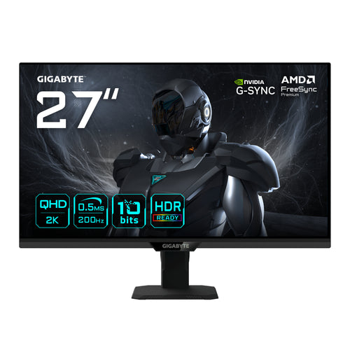 GIGABYTE G27Q20T 27” QHD Gaming-Monitor - 2560 x 1440, 200Hz, 0.5ms, G-Sync-kompatibel, FreeSync Premium, HDR10, HDMI 2.0, DisplayPort 1.4