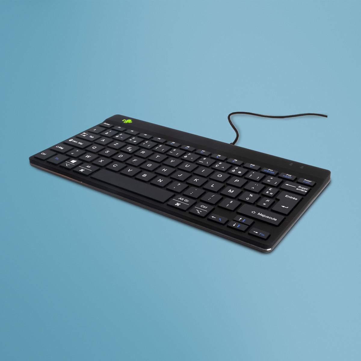 R-Go Tools Ergonomische Tastatur R-Go Compact Break, kompakte Tastatur mit Pausensoftware, AZERTY (FR), Kabelgebunden, Schwarz