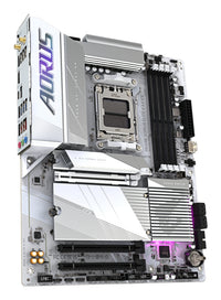 GIGABYTE B650E AORUS ELITE X AX ICE Mainboard - AMD Ryzen 9000er-Serie, 12+2+2 Phasen VRM, bis zu 8000 MHz DDR5 (OC), 1xPCIe 5.0 + 2xPCIe 4.0 M.2, 2,5 GbE LAN, WIFI 6E, USB 3.2 Gen 2