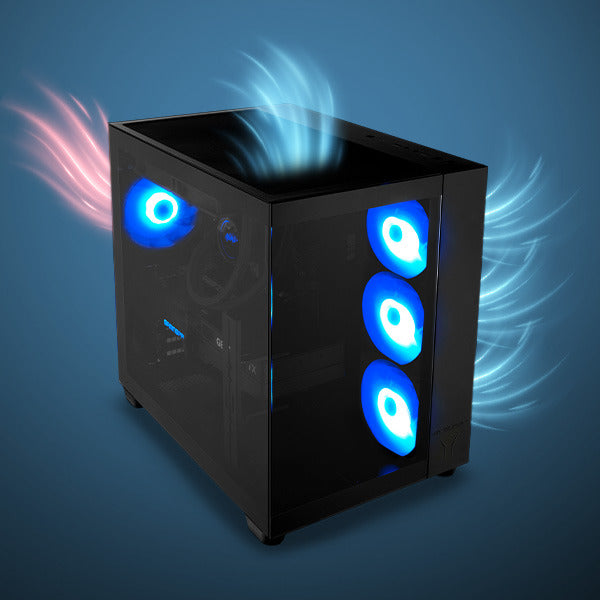 ERAZER Tank X15 (MD 340128) AMD Ryzen™ 7 7800X3D 32 GB DDR5-SDRAM 1 TB SSD NVIDIA GeForce RTX 5060 Ti Windows 11 Home Tower PC Schwarz