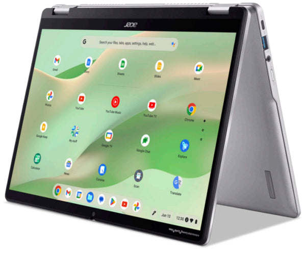 Acer Chromebook CP314-2HN-C93F Intel® N N100 35,6 cm (14") Touchscreen WUXGA 8 GB LPDDR5x-SDRAM 64 GB eMMC Wi-Fi 6E (802.11ax) ChromeOS Silber QWERTZ Deutsch