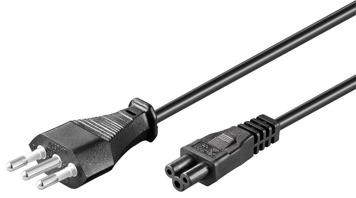 Microconnect PE100818 Stromkabel Schwarz 1,8 m Netzstecker Typ L C5-Koppler