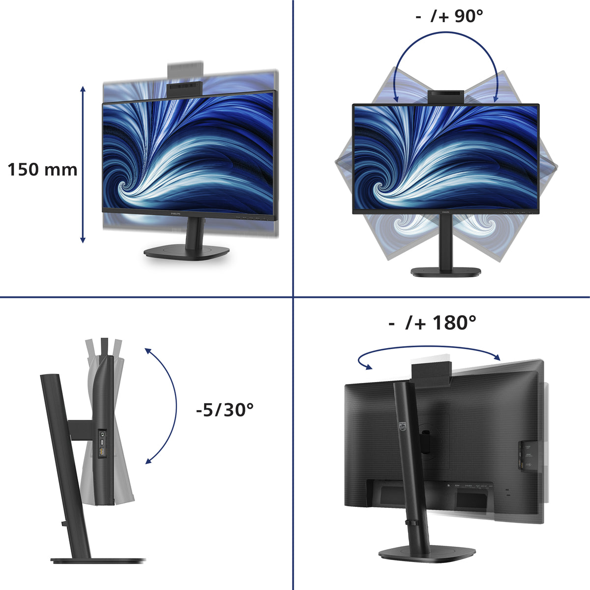 Philips 3000 series 24B2N3200JH/00 Computerbildschirm 60,5 cm (23.8") 1920 x 1080 Pixel Full HD LCD Schwarz