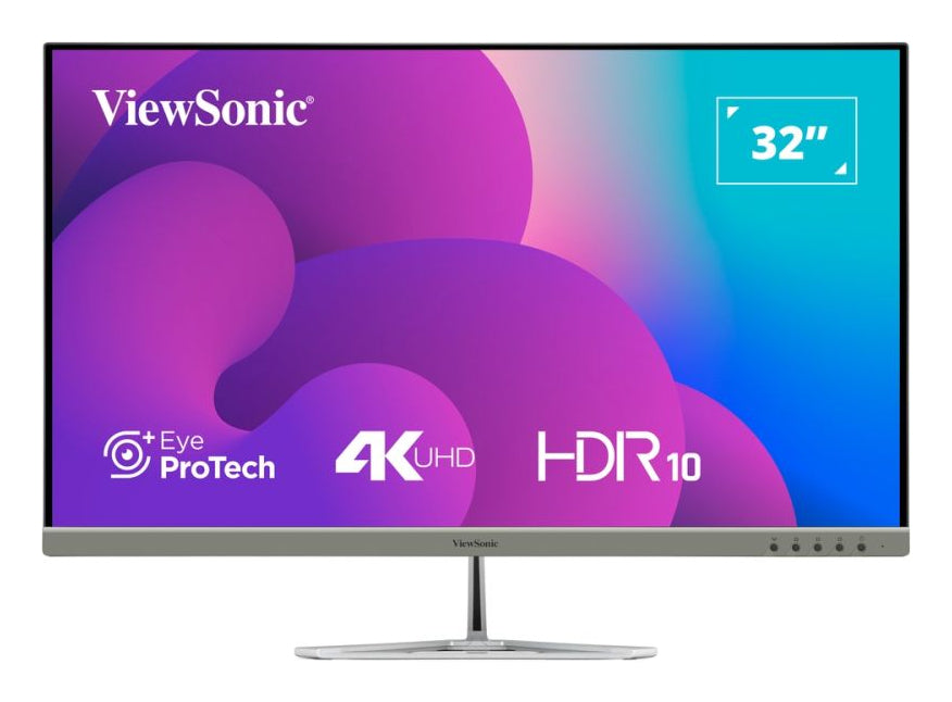 Viewsonic VX3276-4K-MHD-2 Computerbildschirm 81,3 cm (32") 3840 x 2160 Pixel 4K Ultra HD LCD Schwarz, Silber