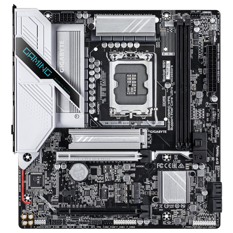 GIGABYTE B860M GAMING WIFI6 Mainboard - Intel Core Ultra Series CPUs, 8+1+2 Phases VRM, bis zu 9066MHz DDR5, 1xPCIe 5.0 + 1xPCIe 4.0 M.2, 2.5GbE LAN, WIFI 6, USB 3.2 Gen 1