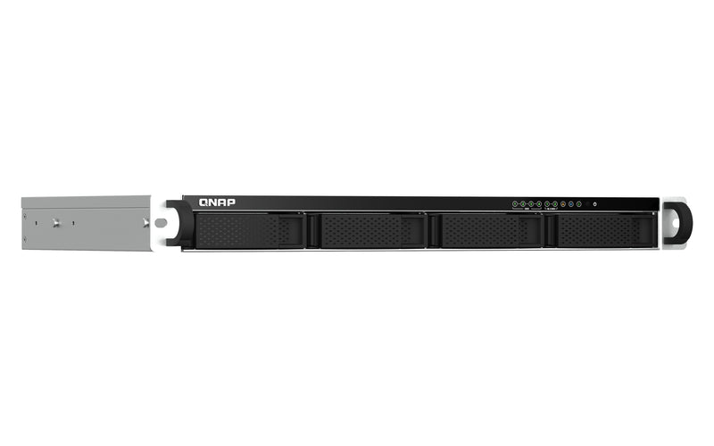 QNAP TS-464eU NAS Rack (1U) Intel® Celeron® N5095 8 GB DDR4 0 TB QNAP Turbo System Aluminium, Schwarz