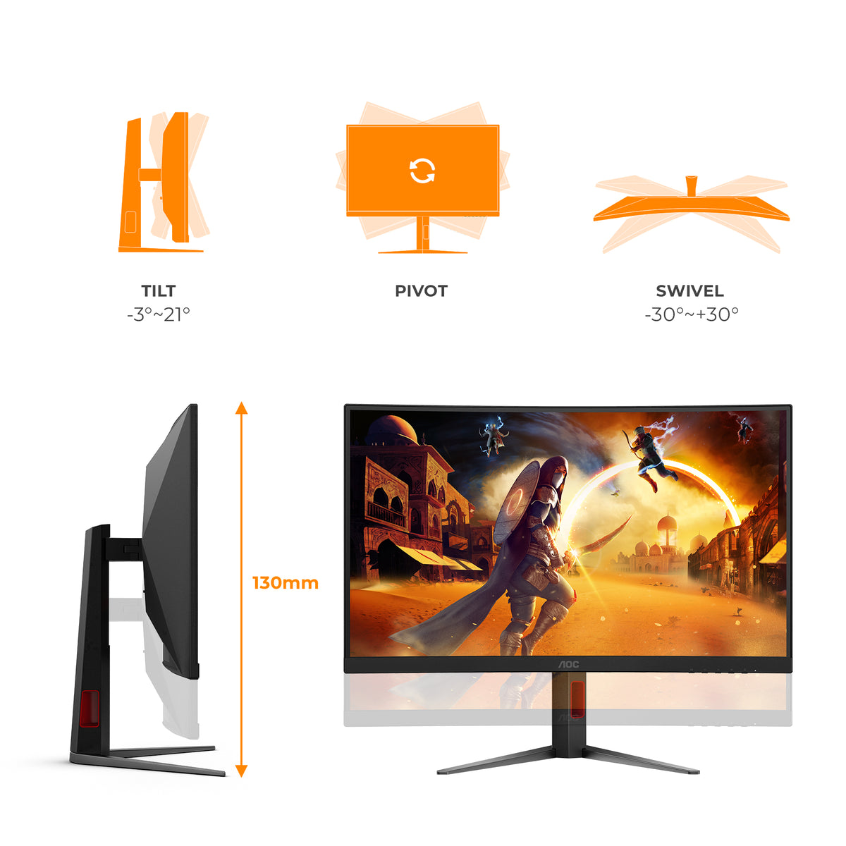 AOC G4 C27G4Z2 Computerbildschirm 68,6 cm (27") 1920 x 1080 Pixel Full HD LCD Schwarz, Rot