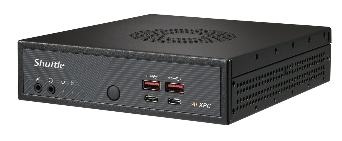 Shuttle Slim AI PC DN11H7 Intel Core Ultra 7 155H, Intel Arc graphics, 2xHDMI, 2x DP, 4x 2.5Gbit LAN, VESA, 24/7 Dauerbetrieb
