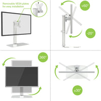 Techly ICA-LCD 260 Flachbildschirm-Tischhalterung 68,6 cm (27") Tisch/Bank Weiß