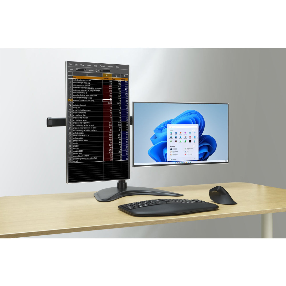Kensington SmartFit Ergo Freistehender Dual Monitorarm