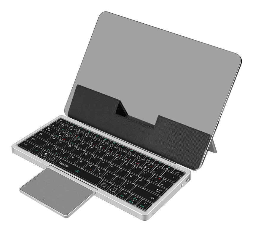 LogiLink ID0214 Tastatur Heimbüro Bluetooth QWERTZ Deutsch Grau