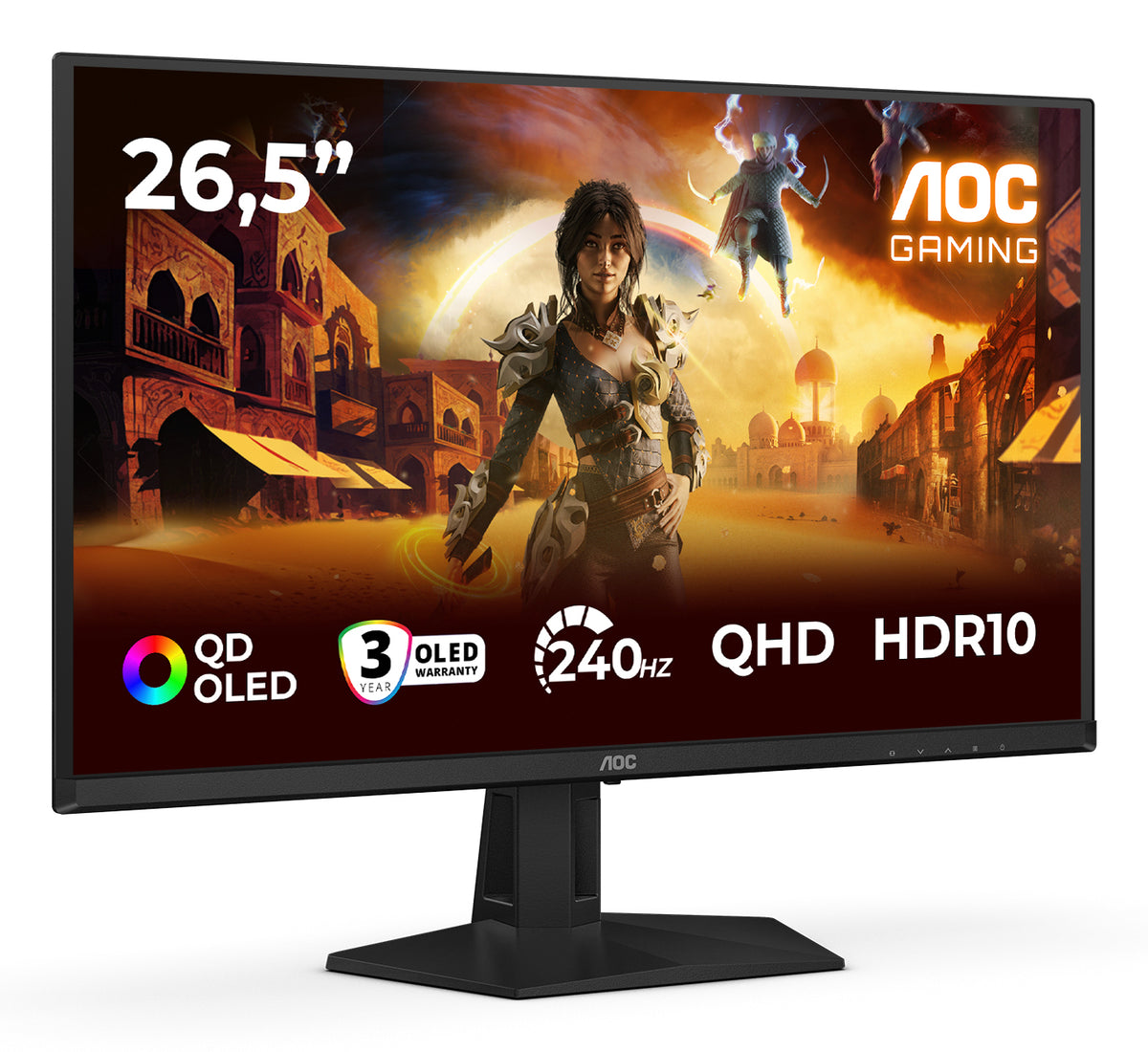 AOC G4 Q27G41ZDF Computerbildschirm 67,3 cm (26.5") 2560 x 1440 Pixel Quad HD QD-OLED Schwarz, Rot