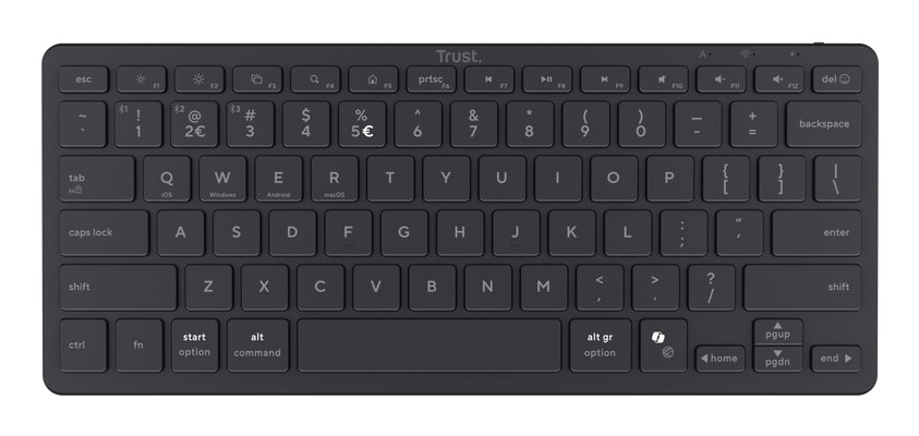 Trust Nado II Tastatur Heimbüro Bluetooth Deutsch Schwarz