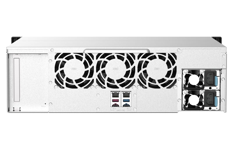 QNAP TS-1673AU-RP-16G NAS & Speicherserver Rack (3U) Ryzen Embedded V1500B 16 GB DDR4 0 TB QNAP QTS Schwarz, Grau