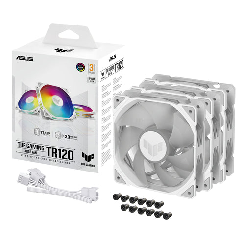 120 mm ASUS TUF GAMING TR120 ARGB 3x Gehäuselüfter weiß, 120 mm, PWM