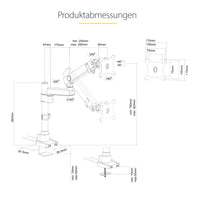 StarTech.com Schreibtisch-Monitorarm mit 2x USB 3.0-Anschlüssen - Monitorhalterung mit Kabelmanagement für bis zu 34 "VESA-Display - Ergonomischer Gelenkarm - Schreibtischklemme/Tülle