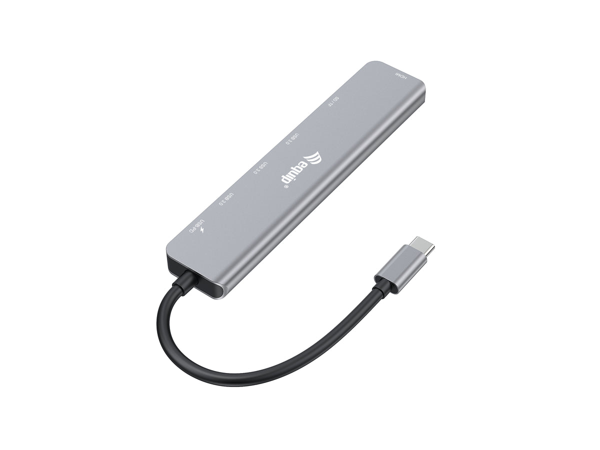 Equip USB-C 7-in-1 Multifunktionsadapter, HDMI 4K/60Hz, USB 3.2 Gen1 x 3, TF/MICRO SD, 100W USB PD