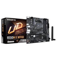 GIGABYTE B550M K WIFI6E Mainboard – AMD Ryzen 5000 CPUs, bis zu 4733 MHz DDR4, 1× PCIe 4.0 + 1× PCIe 3.0 M.2, Wi-Fi 6E, 1-GbE-LAN, USB 3.2 Gen 1