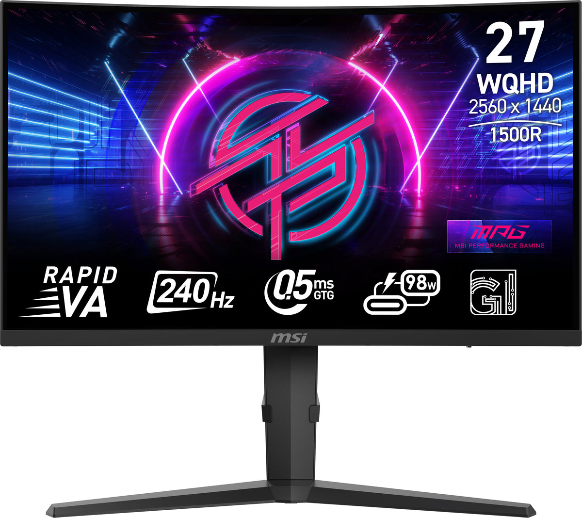 MSI MPG 275CQRXFDE Computerbildschirm 68,6 cm (27") 2560 x 1440 Pixel Wide Quad HD Schwarz
