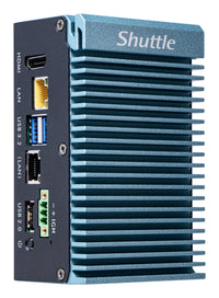 Shuttle Edge PC System SPCEL02WA , Intel Celeron J6412, Windows 11 IoT, 8GB RAM, 120GB M.2 SATA, 1x HDMI, 2x 2.5G LAN, 1x COM, DIO, 12-24V, 24/7 Dauerbetrieb, lüfterlos, inkl. VESA & DIN-RAIL Halterung