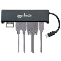 Manhattan 152631 laptop-dockingstation & portreplikator Kabelgebunden USB 3.2 Gen 1 (3.1 Gen 1) Type-C Schwarz