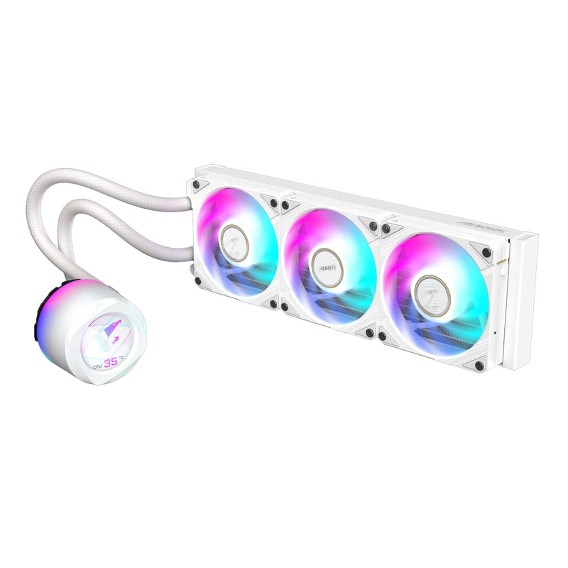 GIGABYTE AORUS WATERFORCE X II 360 ICE AIO Flüssigkeits-CPU-Kühler - 3x120mm ARGB-Lüfter, Vollfarb-LCD, DAISY-CHAIN, kompatibel mit Intel LGA 1851 und AMD AM5
