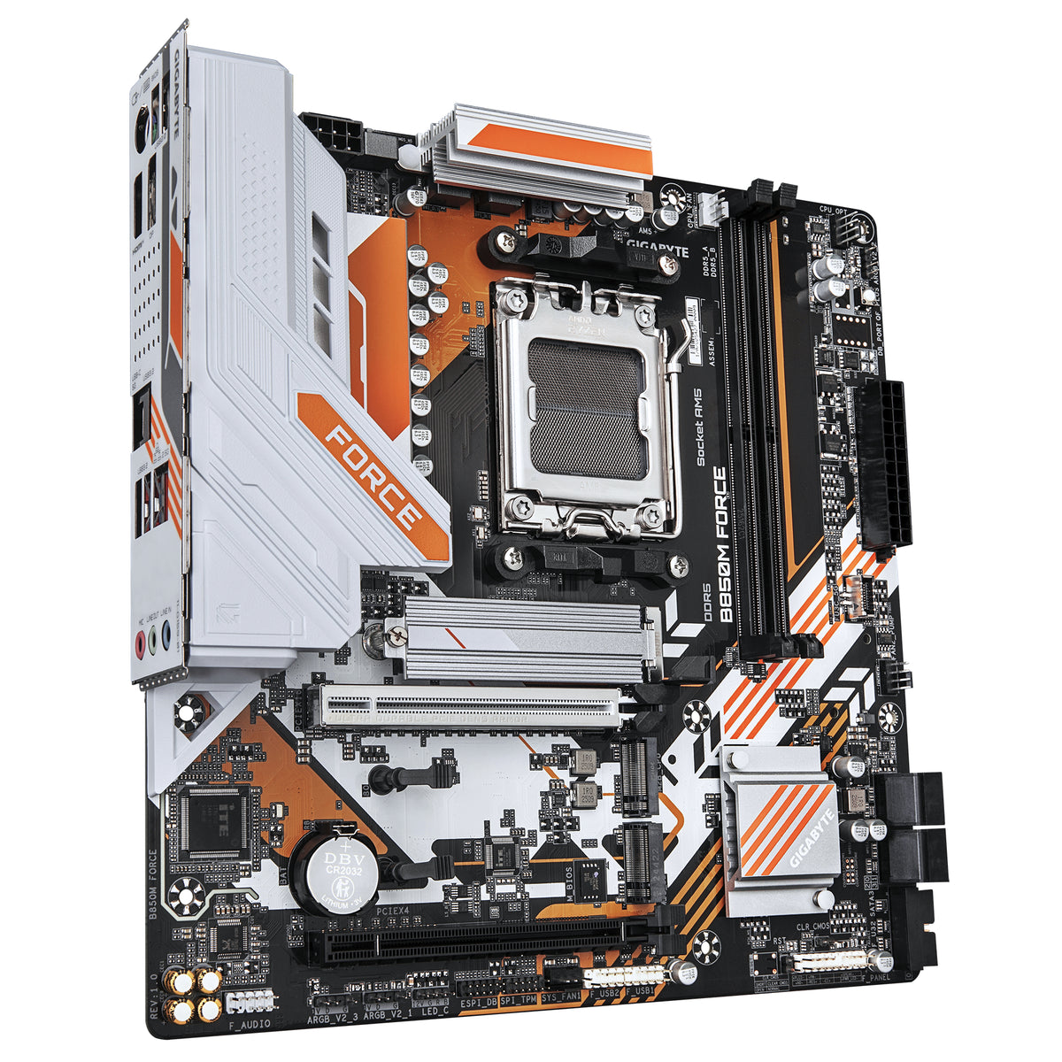 GIGABYTE B850M FORCE Mainboard – Unterstützt AMD Ryzen 9000 Serie Prozessoren, 8+2+2 Phasen Digital-VRM, bis zu 9600 MHz DDR5 (OC), 1 x PCIe 5.0 M.2 + 2 x PCIe 4.0 M.2, 2.5 GbE LAN, USB 3.2 Gen 2