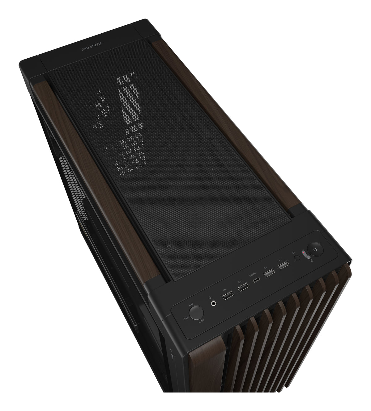 ASUS ProArt PA602 Wood Edition Modern Black - Tempered Glass Panel Midi Tower Schwarz, Holz