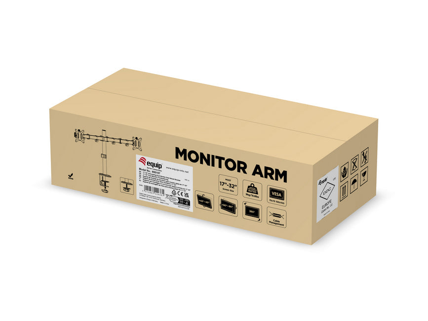 Equip 17"-32" Gelenk-Dual-Monitor-Tischhalterung