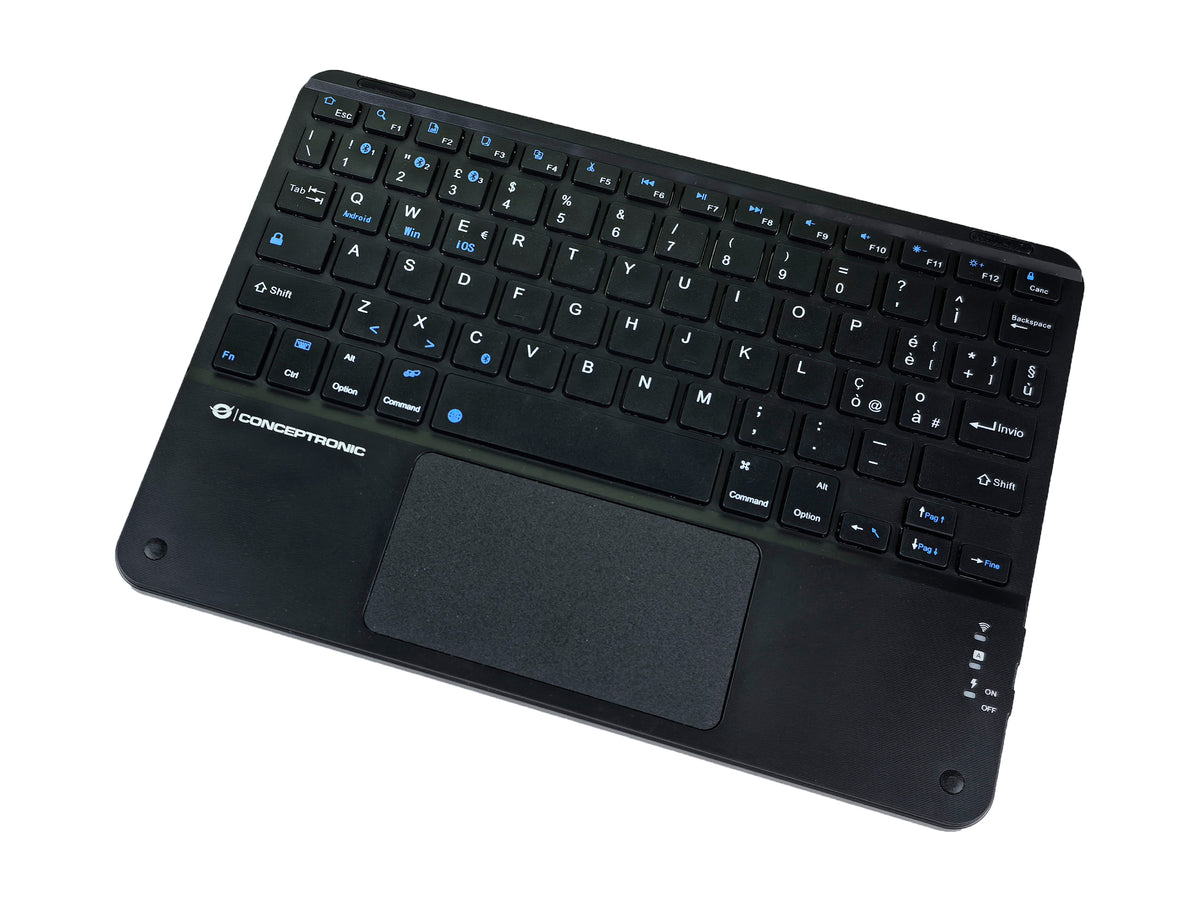 Conceptronic TOBIN01BIT 10-Zoll-Bluetooth-Tastatur mit Touchpad, QWERTY Italienisch