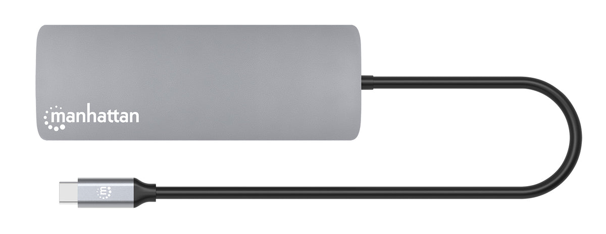 Manhattan 190459 laptop-dockingstation & portreplikator Kabelgebunden USB 3.2 Gen 1 (3.1 Gen 1) Type-C Grau