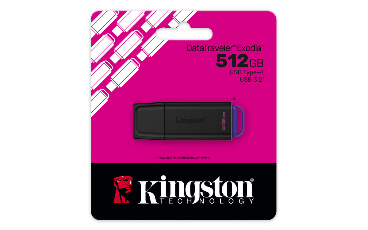 Kingston Technology DataTraveler 512GB Tragbarer USB 3.2 Gen 1 Exodia Schwarz + Violett