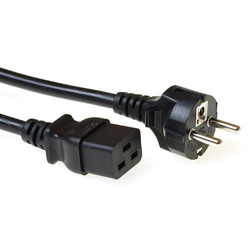 ACT Stromkabel Netzstecker CEE 7/7 Stecker (gerade) - C19 schwarz 5 m