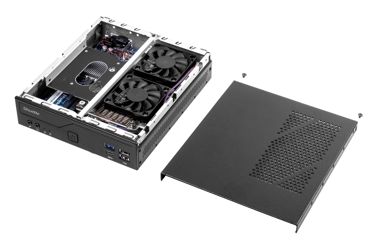 Shuttle Slim PC DH610S, S1700, 1x HDMI, 1x DP, 1x 2.5", 2x M.2, 1x LAN (Intel 1G), fonctionnement continu 24h/24 et 7j/7, VESA inclus