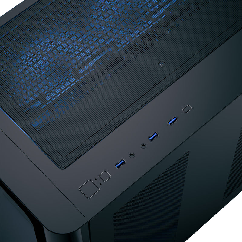 Aerocool P500C PC-Gehäuse, Midi-Tower, ATX, Tempered Glass - schwarz – Ansicht 5