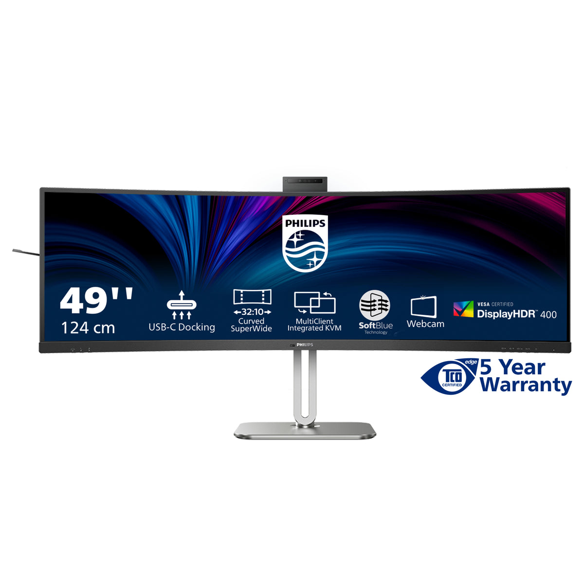 Philips 49B2U6900CH/00 Computerbildschirm 124 cm (48.8") 5120 x 1440 Pixel Dual QHD LCD Schwarz