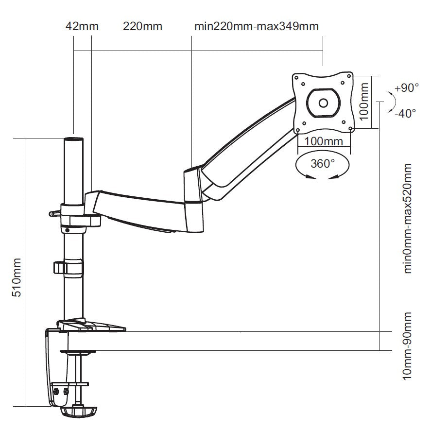 Equip 13"-27" Bewegliche Monitor/LCD-Tischhalterung