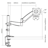 Equip 13"-27" Bewegliche Monitor/LCD-Tischhalterung